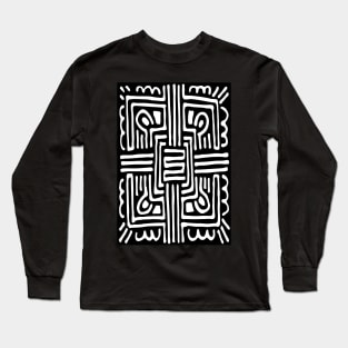 Black & White Mandala Pattern Long Sleeve T-Shirt